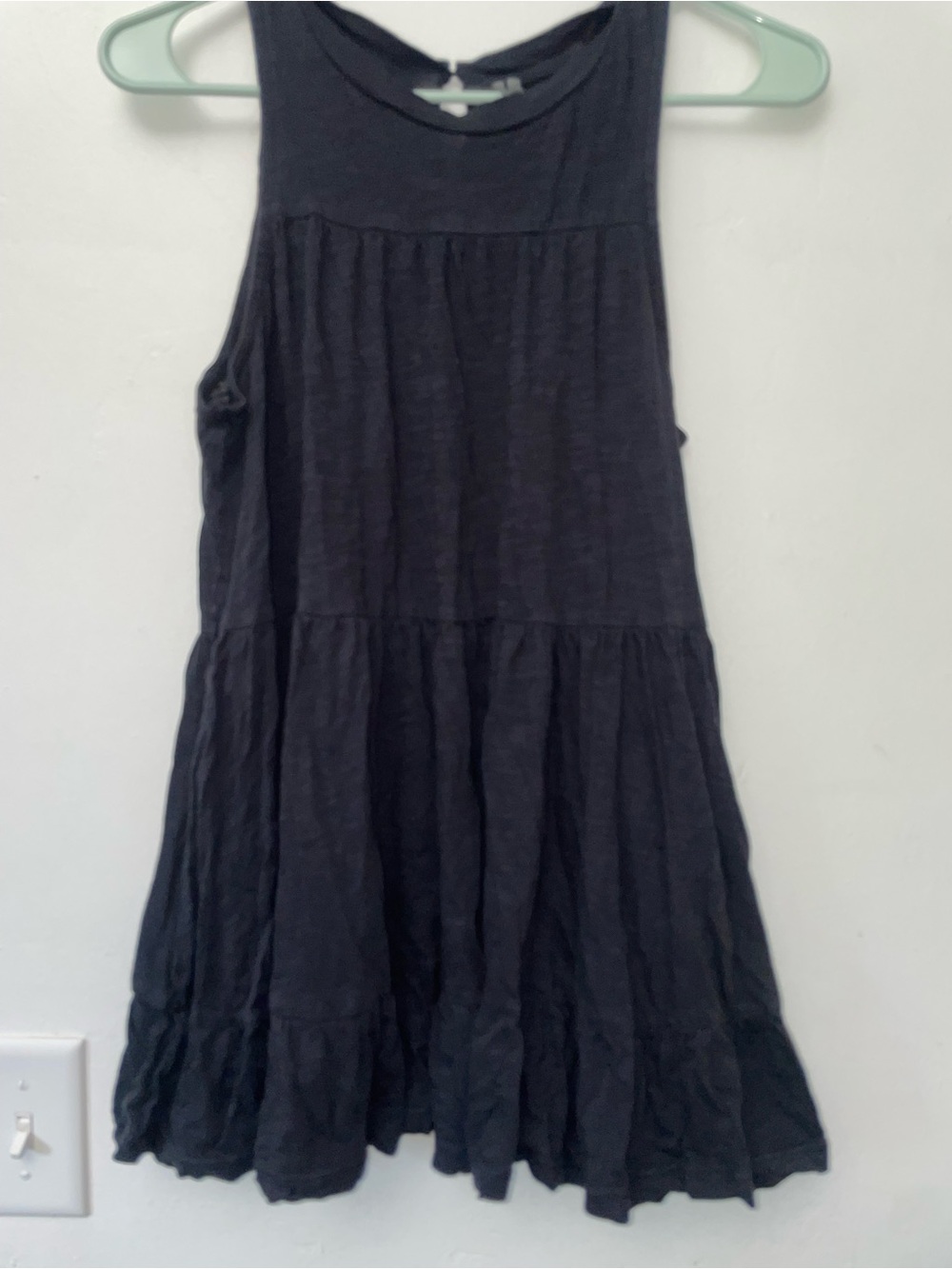 Anthropologie Black Sleeveless Tiered Swing Dress Women’s xSmall Casual Mini dre
